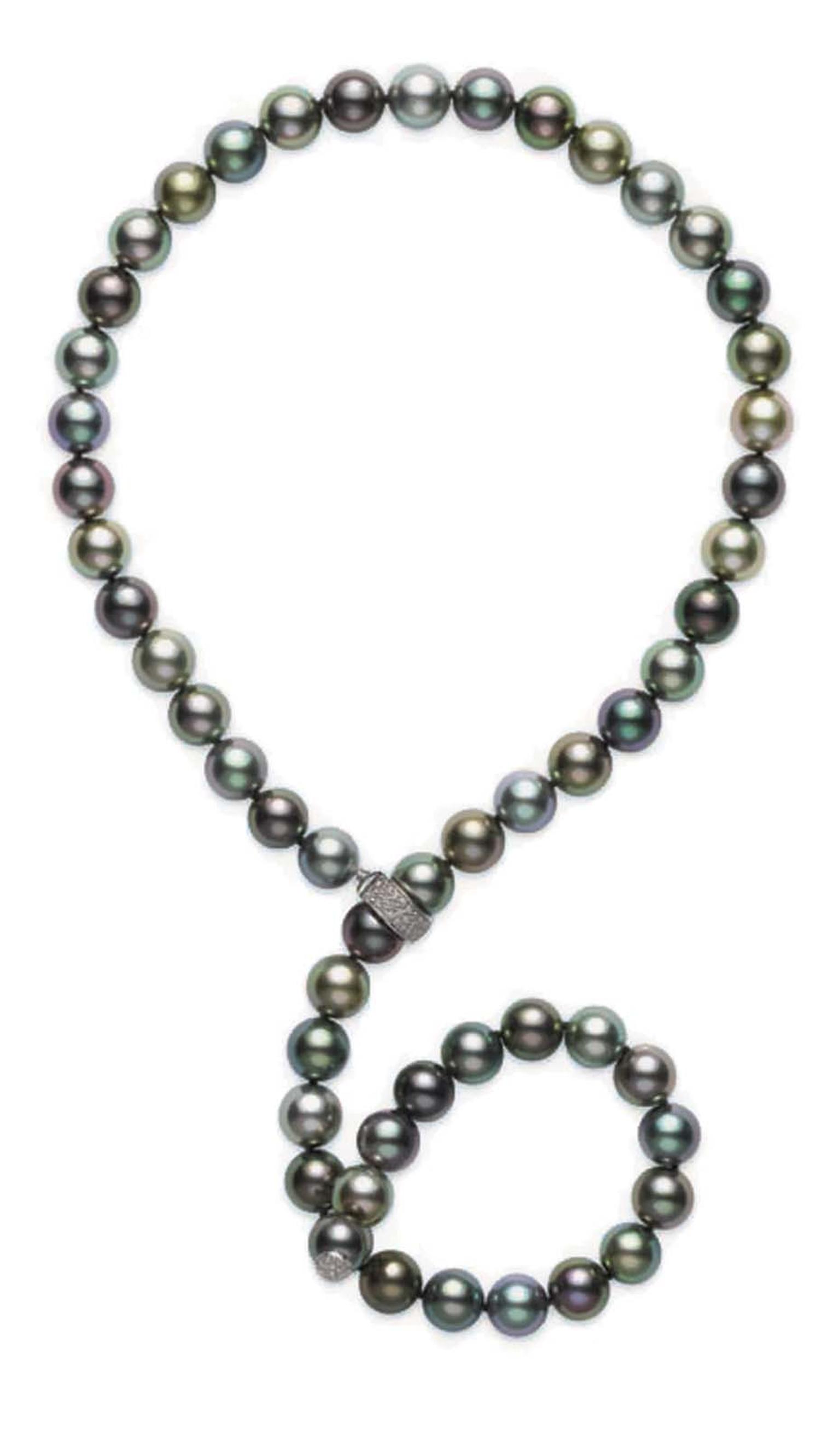 Mikimoto black south shop sea pearl necklace
